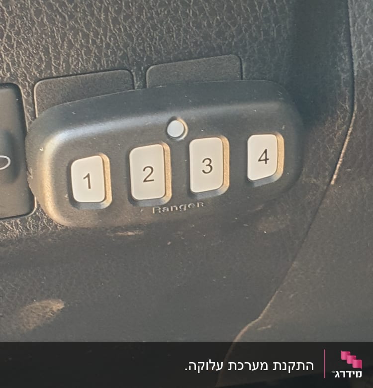 לוח מקשים עם מספרים 1 עד 4 ברכב